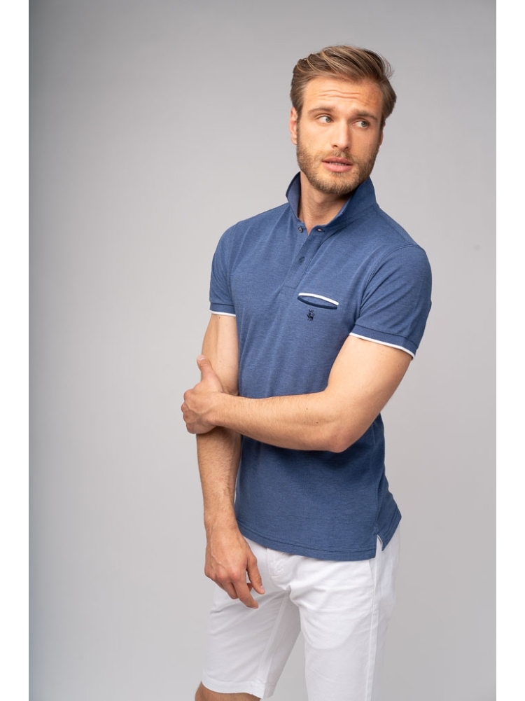 Polo uomo in cotone melange