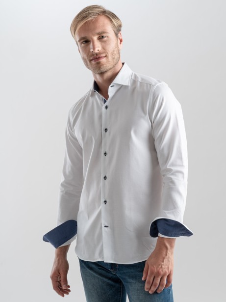 Camicia uomo tinta unita in...