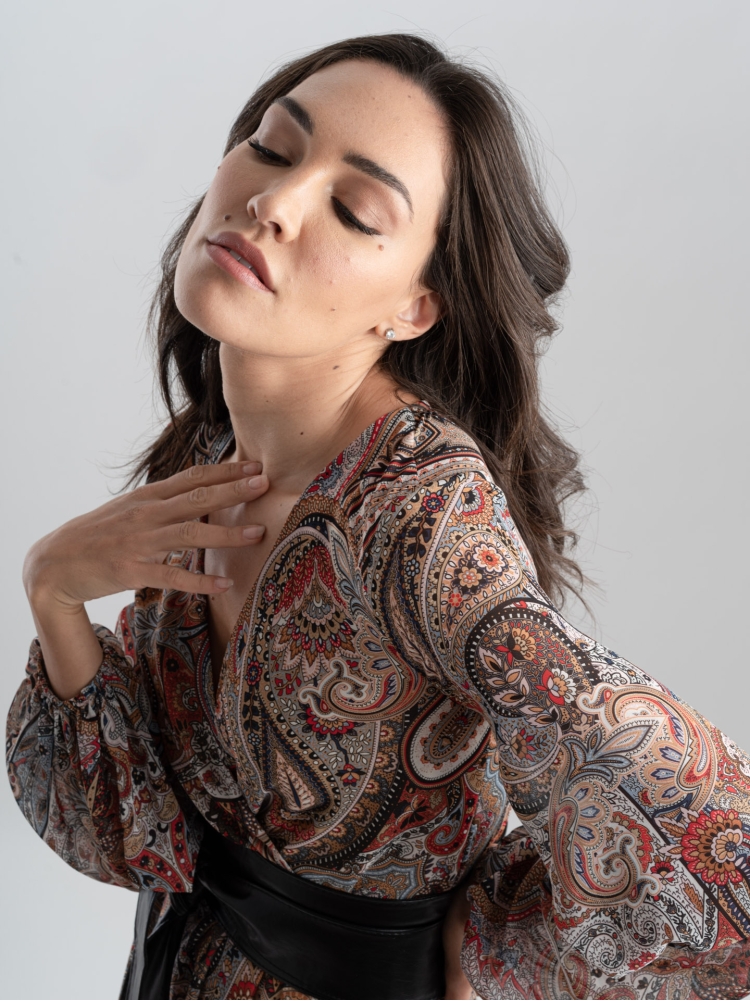 Abito stampa cashmere