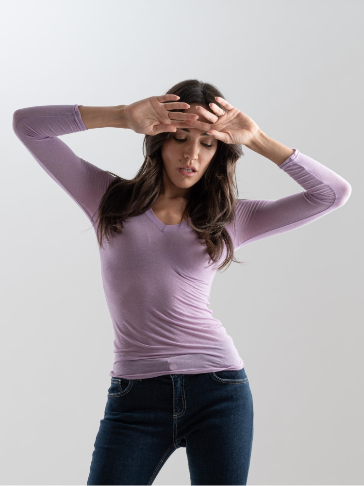 Maglia donna scollo V