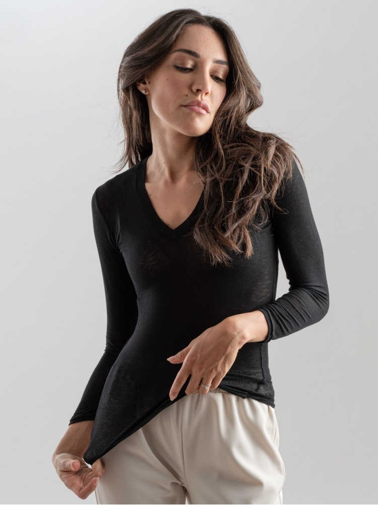 Maglia donna scollo V