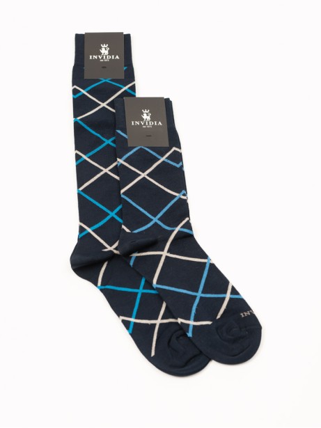 Calze uomo in cotone fantasia geometrica