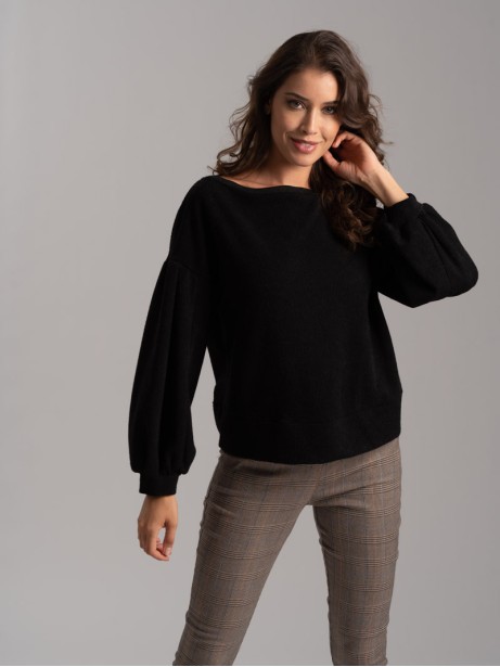 Maglia donna tinta unita  in filato moulinè