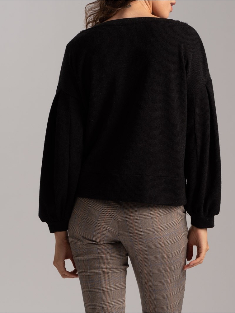 Maglia donna tinta unita  in filato moulinè