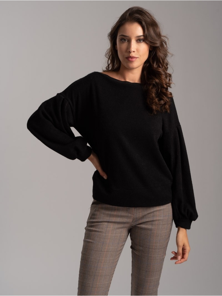 Maglia donna tinta unita  in filato moulinè