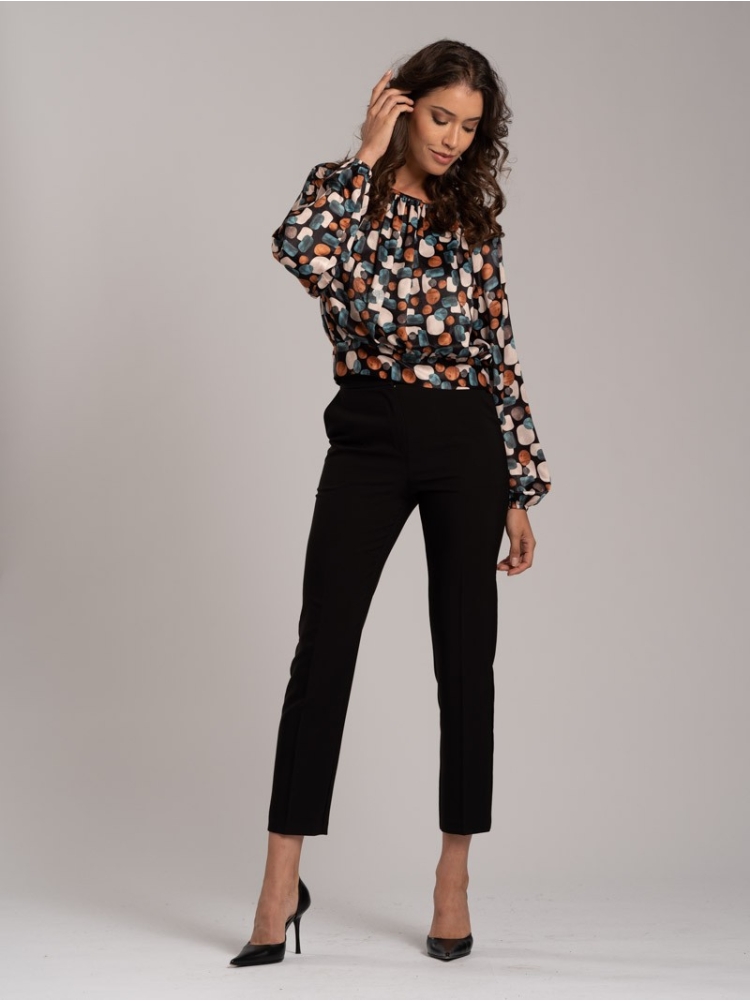 Camicia donna fantasia in tessuto satin stampato