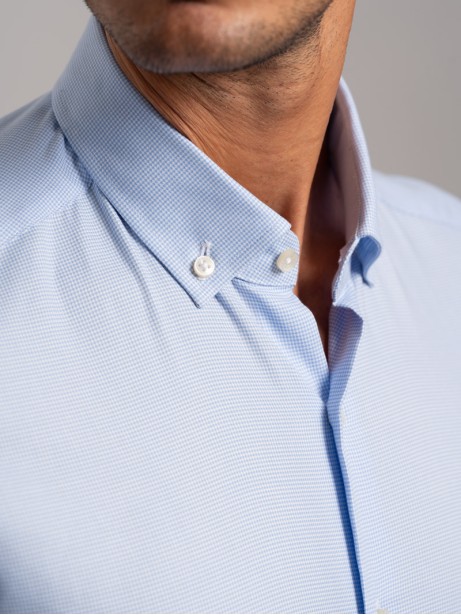 Camicia uomo tessuto armaturato micro disegno bicolor 2