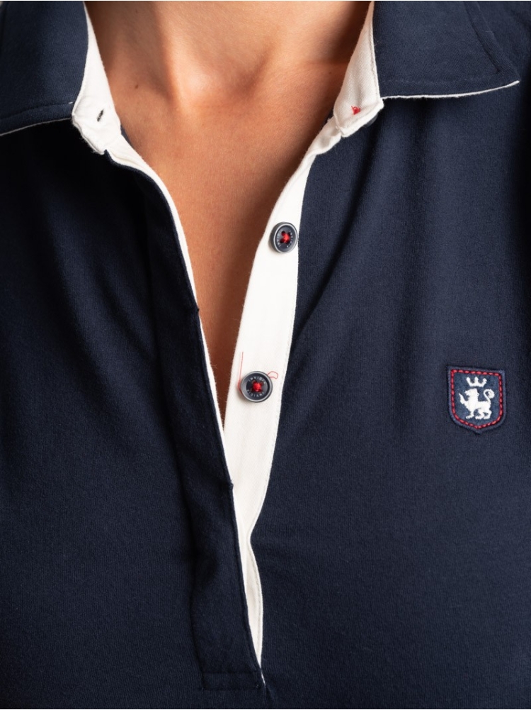 Polo donna jersey stretch con lunetta interno collo