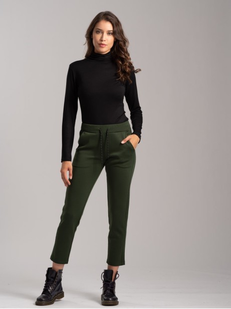 Jogger TECNO donna in tessuto bicolore con zip invisibili 2