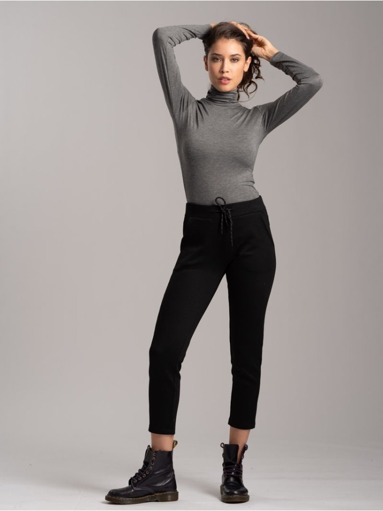 Jogger TECNO donna in tessuto bicolore con zip invisibili