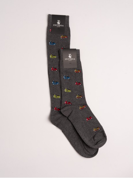 Calze uomo tinta unita con inserti moto  vespa