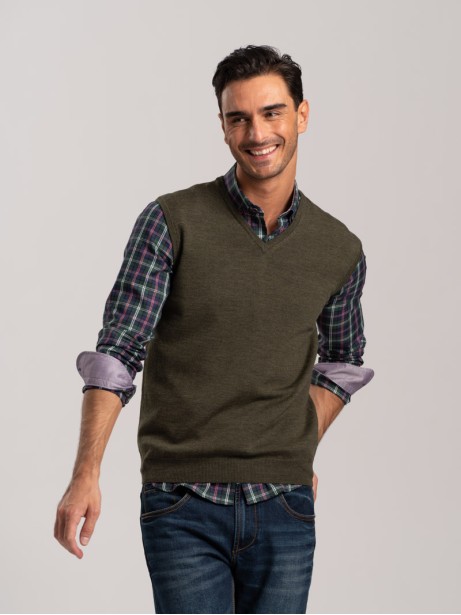 Gilet uomo smanicato lana merino 2