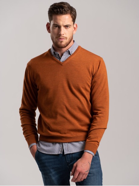 Maglia uomo lana merinos scollo a V 2