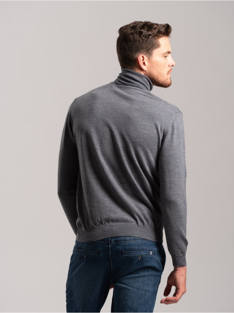 Maglia uomo dolcevita tinta unita in...