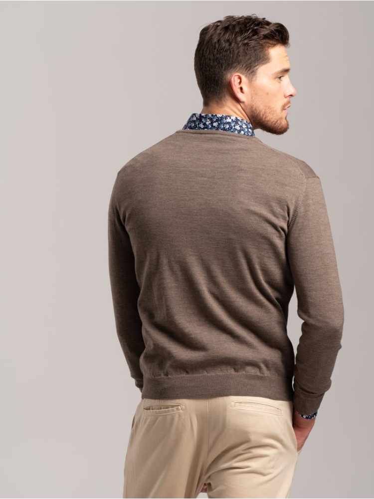 Maglia uomo lana merinos scollo a V