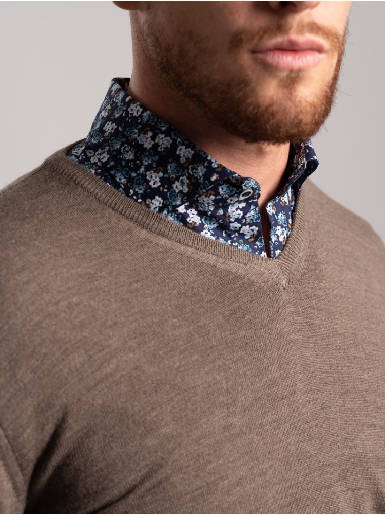 Maglia uomo lana merinos scollo a V