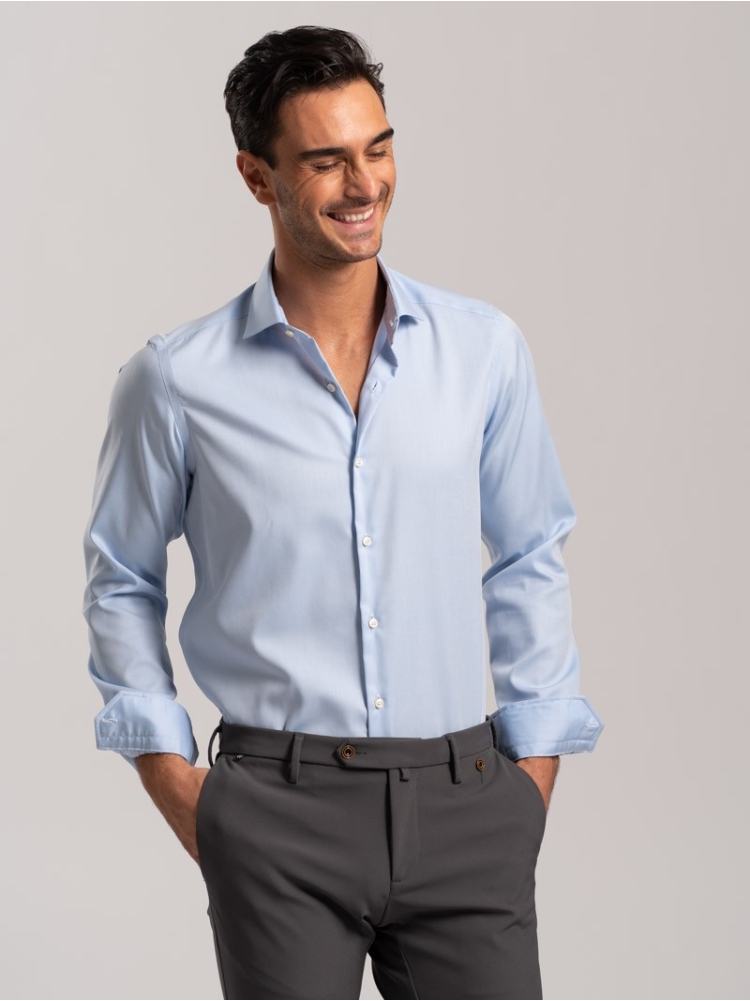 Camicia uomo No-Stiro tinta unita in...