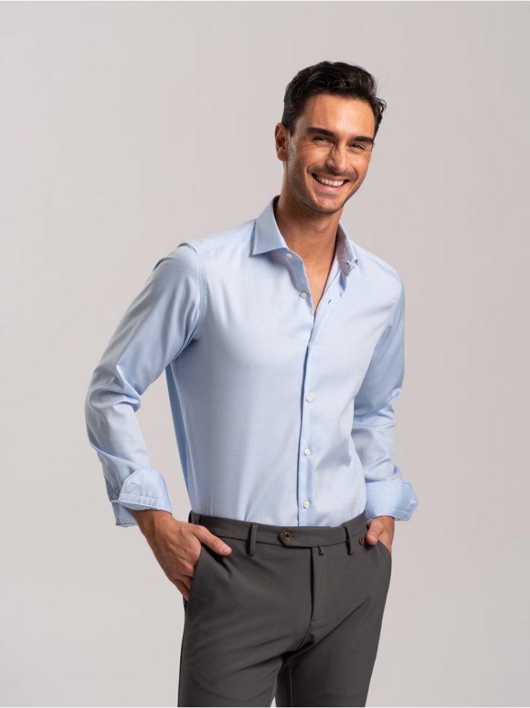 Camicia uomo No-Stiro tinta unita in...