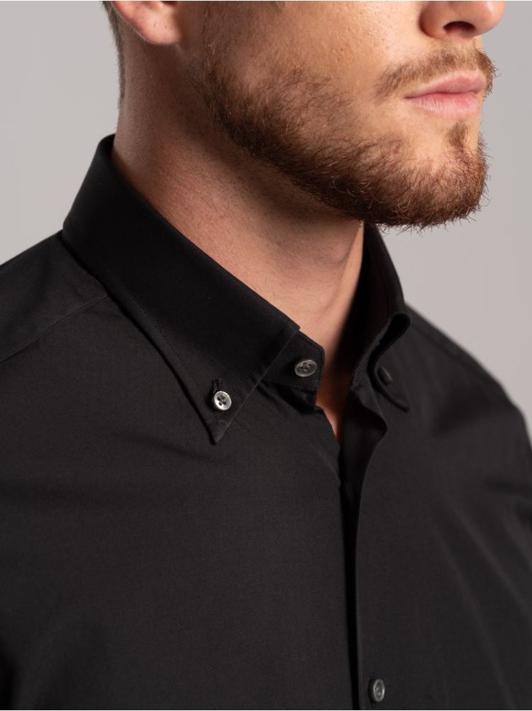 Camicia uomo tinta unita in popeline...