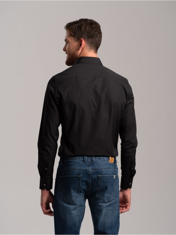 Camicia uomo tinta unita in popeline...