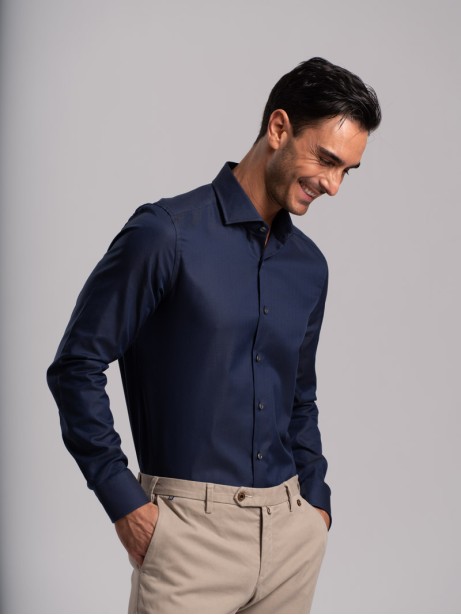 Camicia uomo tinta unita in...