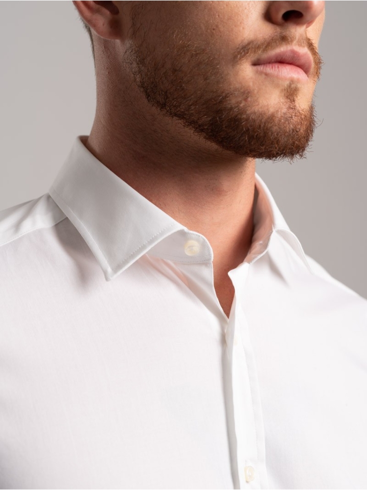 Camicia uomo tinta unita in popeline...