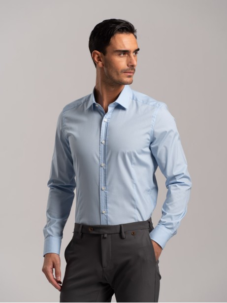 Camicia uomo tinta unita in...