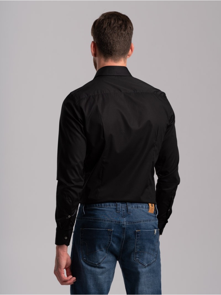 Camicia uomo tinta unita in popeline...