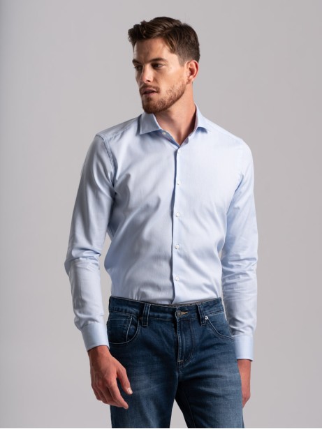 Camicia uomo tinta unita in...