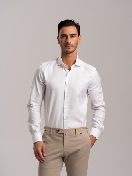 Camicia uomo tinta unita in...