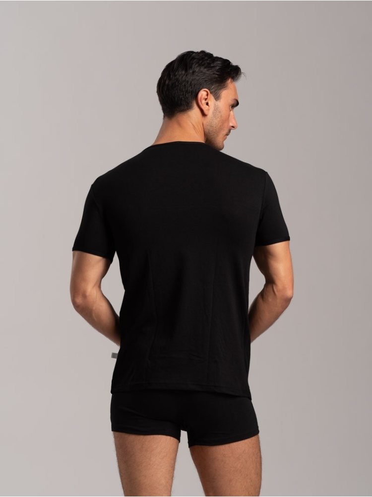 Maglietta scollo V in cotone jersey...