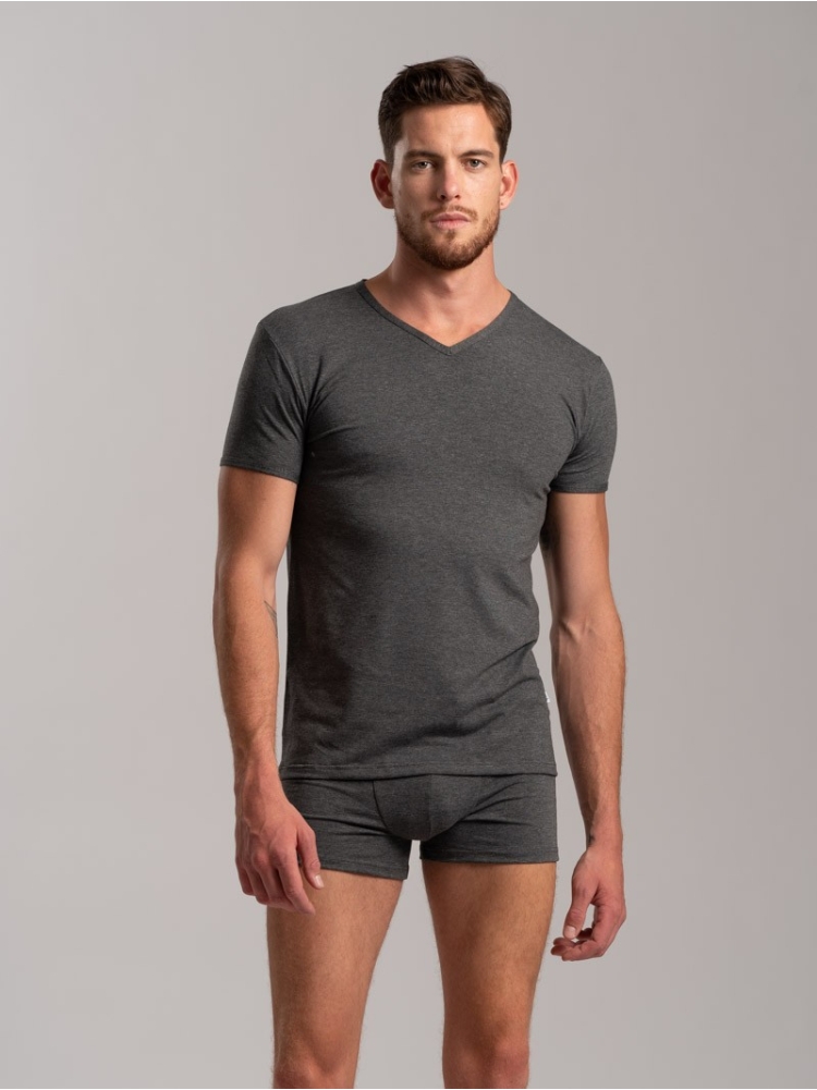 Maglietta scollo V in cotone jersey...