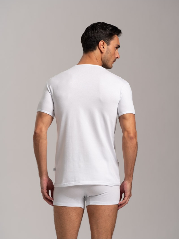 Maglietta scollo V in cotone jersey...