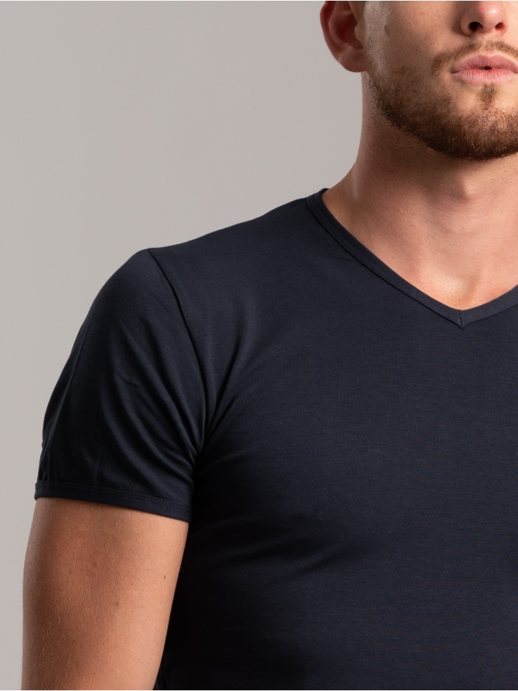 Maglietta scollo V in cotone jersey...