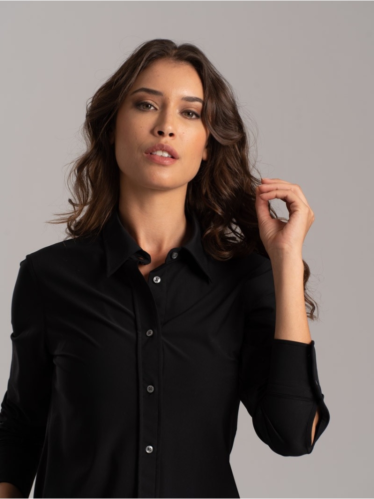 Camicia donna tinta unita in tessuto Tecno