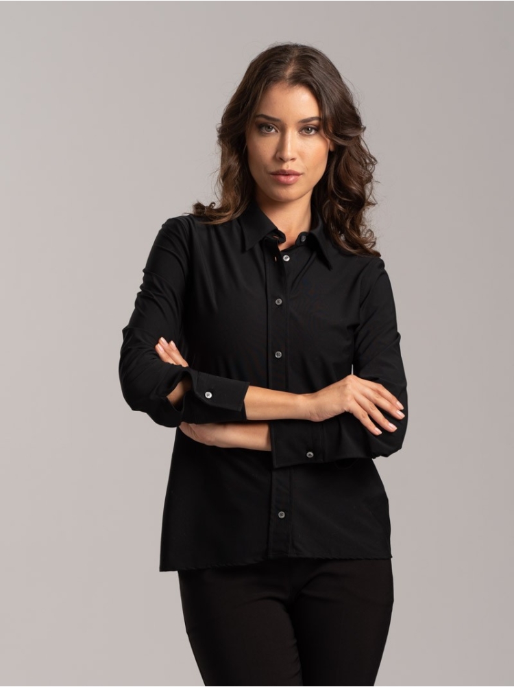 Camicia donna tinta unita in tessuto Tecno