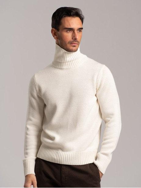 Maglia uomo dolcevita misto lana rasata