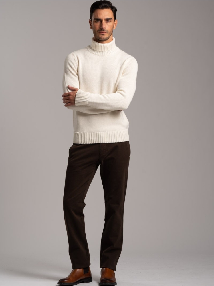 Maglia uomo dolcevita misto lana rasata