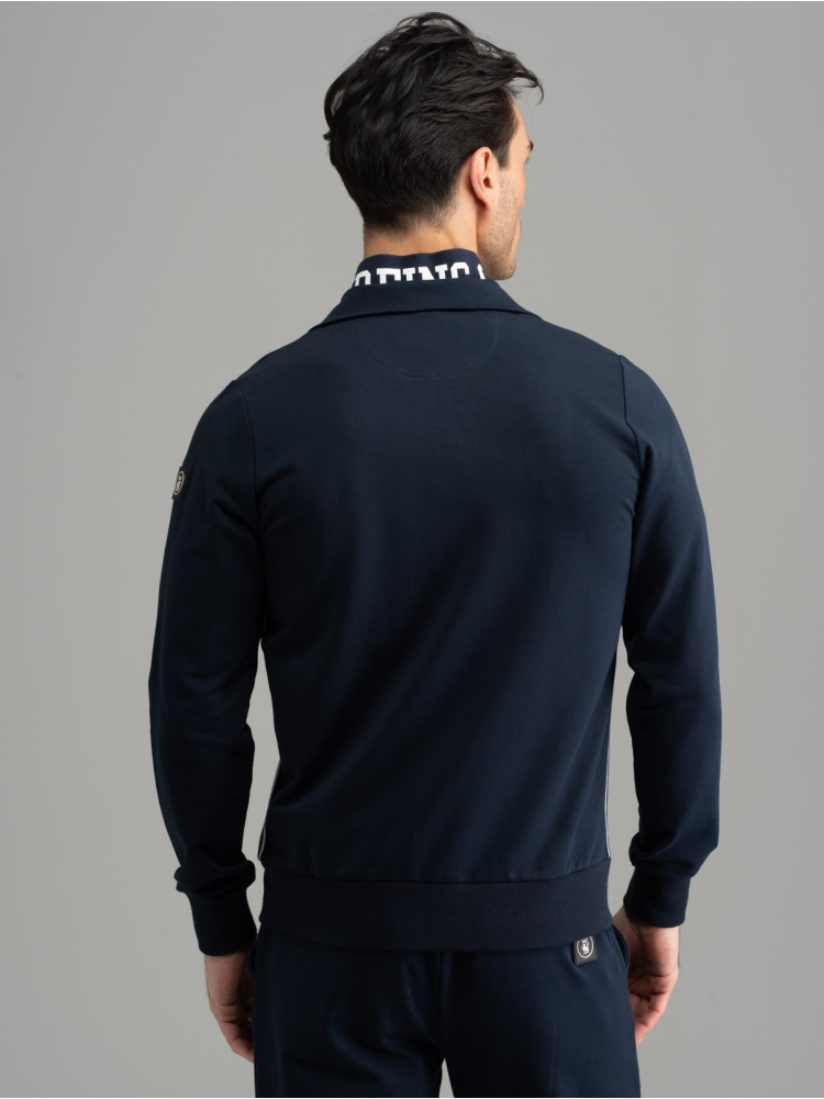Felpa uomo full zip in tessuto Jersey