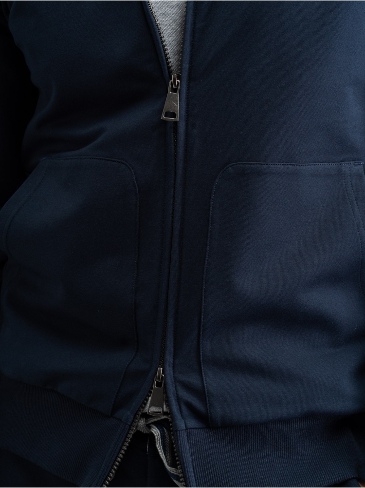 Felpa uomo full zip in tessuto Jersey