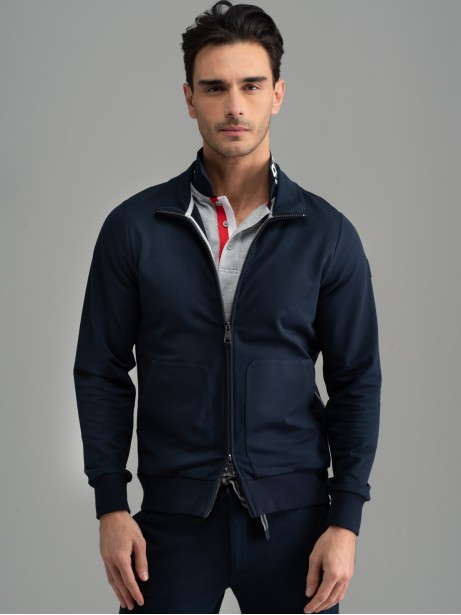 Felpa uomo full zip in tessuto Jersey 2