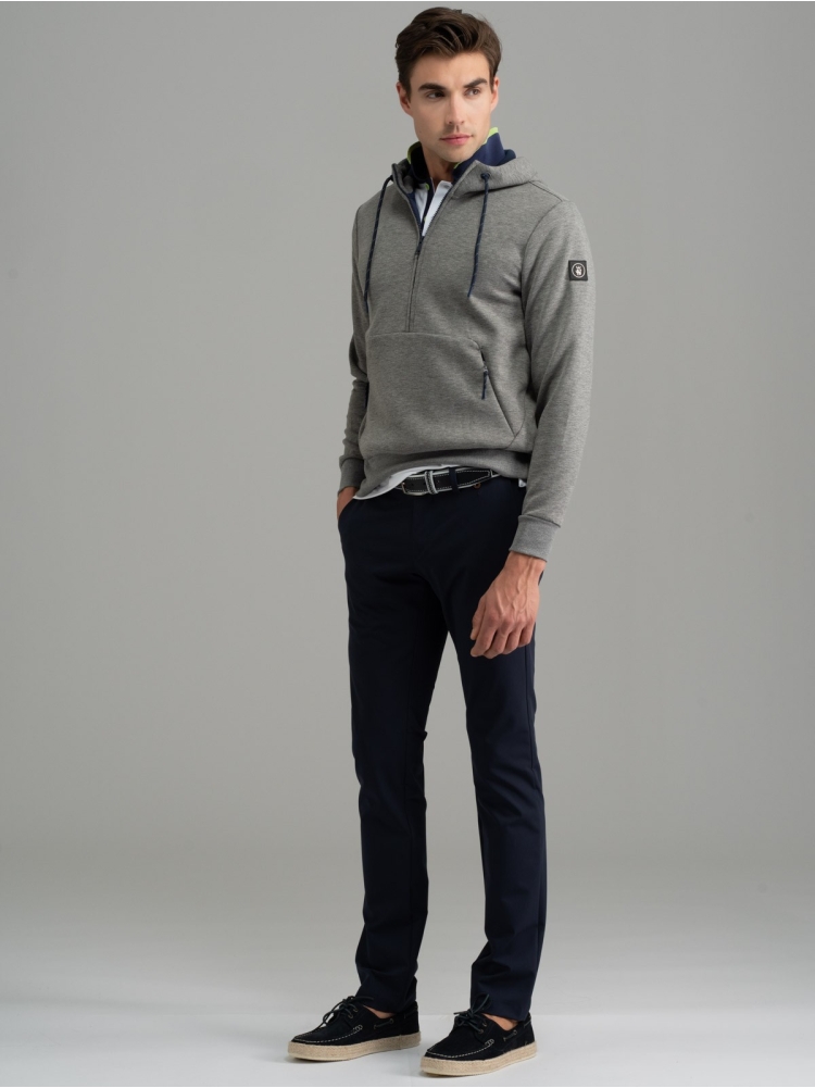 Felpa uomo Scuba con mezza zip e cappuccio