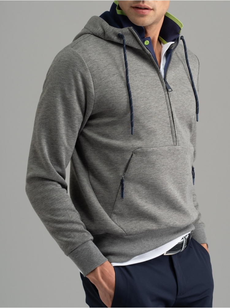 Felpa uomo Scuba con mezza zip e cappuccio