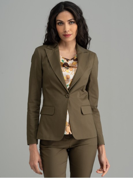 Giacca donna verde militare sciancrata un bottone 2