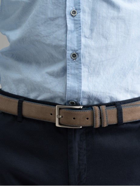 Cintura uomo in camoscio con impuntura 2