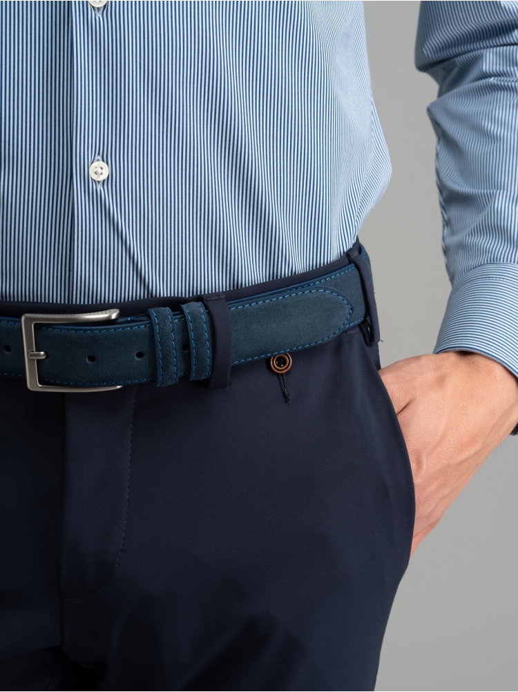 Cintura uomo in camoscio con impuntura