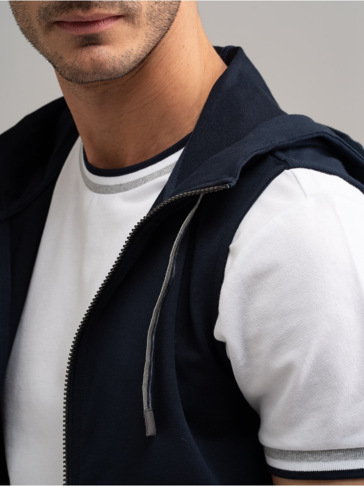 Gilet uomo in tessuto felpa Jersey