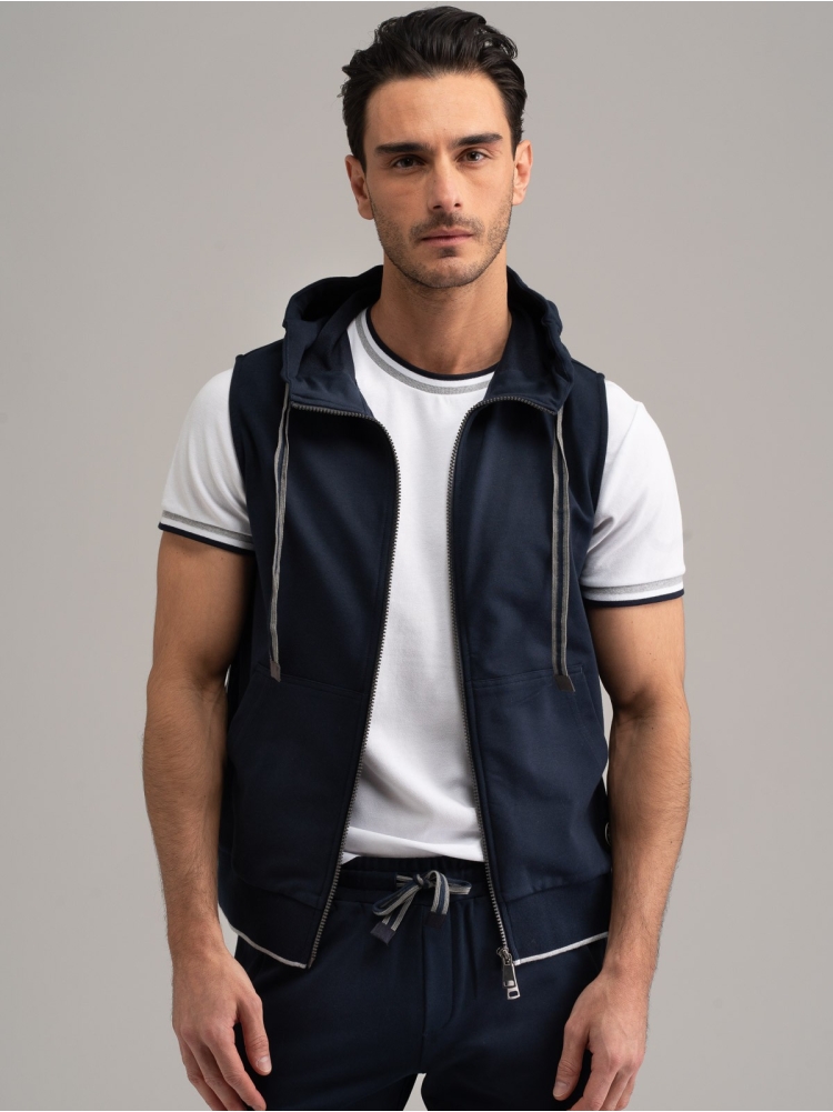 Gilet uomo in tessuto felpa Jersey