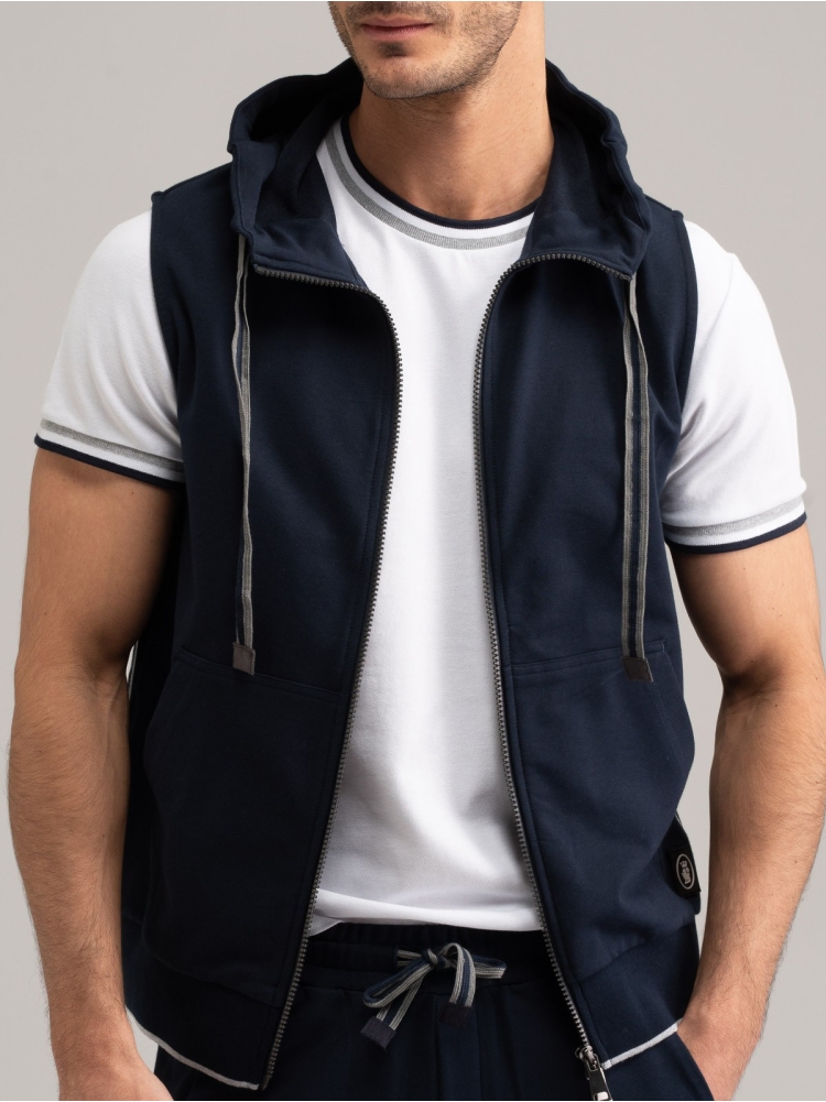 Gilet uomo in tessuto felpa Jersey