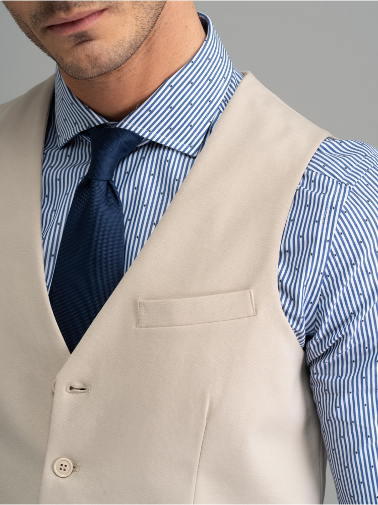 Gilet uomo in tessuto Punto Milano sabbia